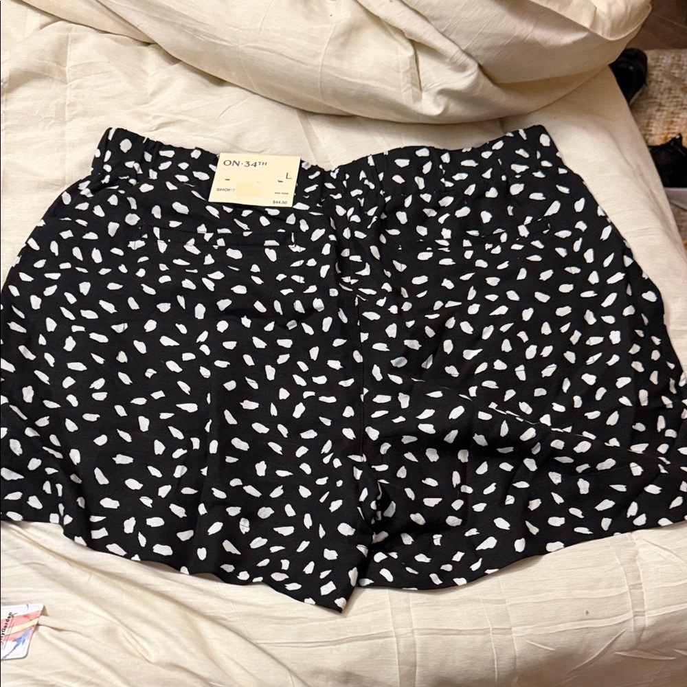 High Waist Black and White Patterned Women's Shorts